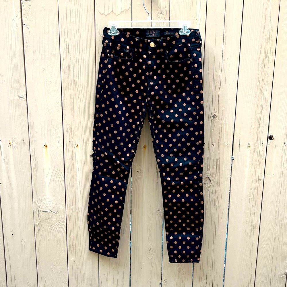 7 for all mankind  - black jeans with bronze polka dots